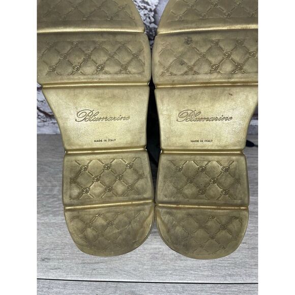 Blumarine Blue Suede Gold Embellished Lace Up Sneakers Women’s Sz 36.5EU/6M US - Picture 10 of 16
